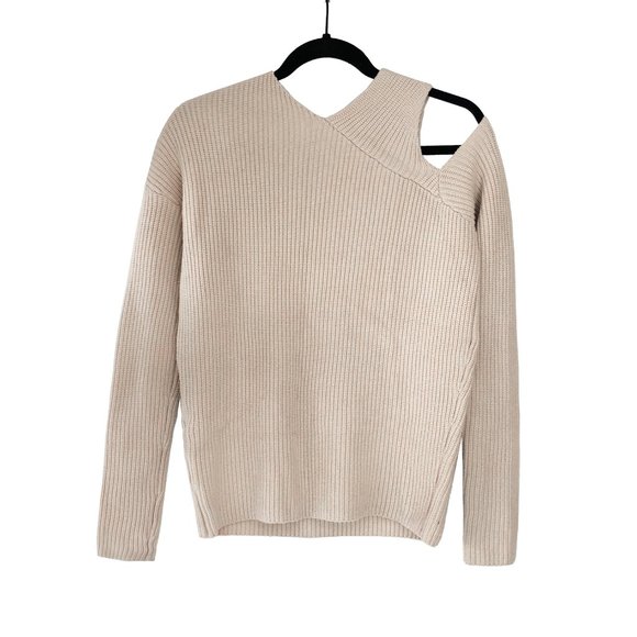 Nomia beige cut out asymmetrical knit sweater - Picture 6 of 10